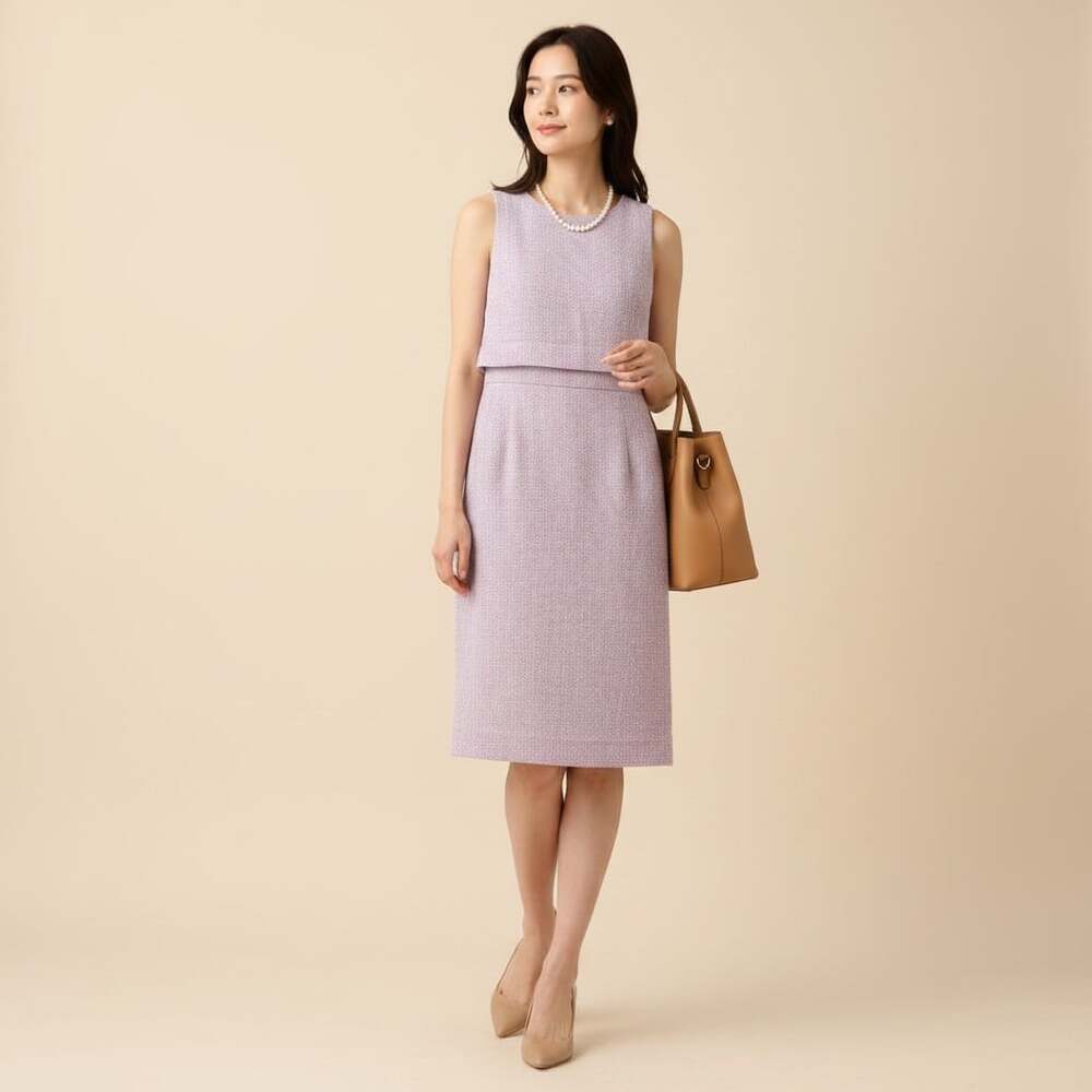 J.Crew Going Places Tweed Sheath Dress Womens 4 Lavender Sleeveless Lined